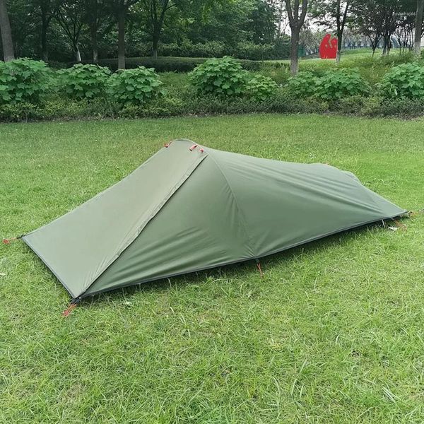 Tende e rifugi Tenda da campeggio per persona singola Resistente all'acqua Supporto in alluminio aeronautico Sacco a pelo portatile