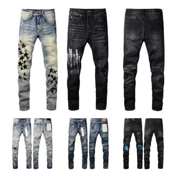 Lila Jeans Denim-Hose Herren Lila Jeans Designer Jean Herrenhose High-End-Qualität Gerades Design Retro Streetwear Lässige Jogginghose Joggerhose 999