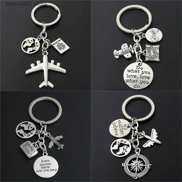 Schlüsselanhänger Lanyards 1 Stück Weltkarte Charms Flugzeug Schlüsselanhänger Egal wo Anhänger Schlüsselanhänger für Reise Schmuck Freiheit Geschenk für Reisende Q240201