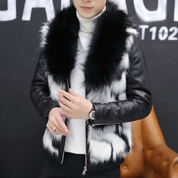Cappotto invernale in peluche e spesso per abbigliamento integrato in pelliccia con cappuccio da uomo Versione coreana Giacca in cotone personalizzata di tendenza Moda NY2B