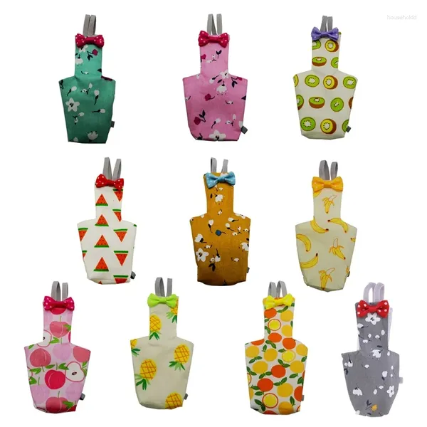 Outros suprimentos de pássaros Fralda de papagaio com gravata borboleta Fruta colorida floral Cockatiel Pombos S / M Pet Birds Flight Suit Roupas à prova d'água