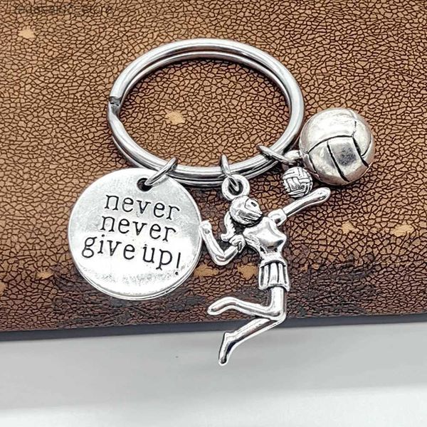 Chaveiros Cordões 1Pc Chaveiro de VôleiShe Believed Never Give Up ChaveirosMeninas Joias de VôleiAço Chaveiro de Aço InoxidávelPresentes para Jogador Q240201