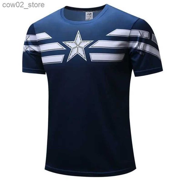 Homens camisetas 2024 nova impressão 3D camiseta mens manga curta quente capitão inspirado comic book américa super-herói impresso t-shirt q240201