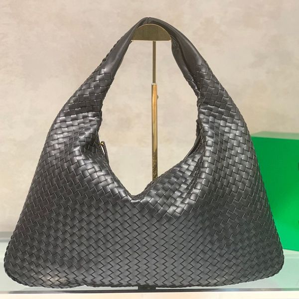 Grande capacidade designer saco hop mulheres tecer b hobo saco 10a intrecciato bezerro couro crochê axilas saco de alta qualidade bolso interno com zíper