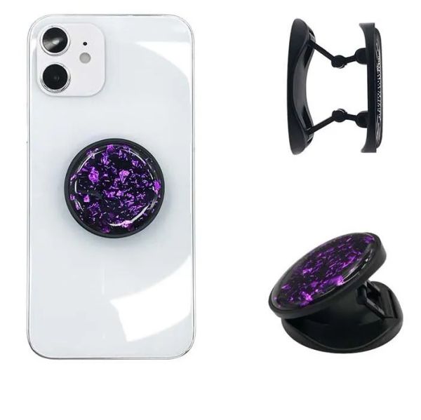 Suporte de anel dobrável, suporte de telefone com glitter fofo para smartphone móvel, suporte de dedo expansível ll