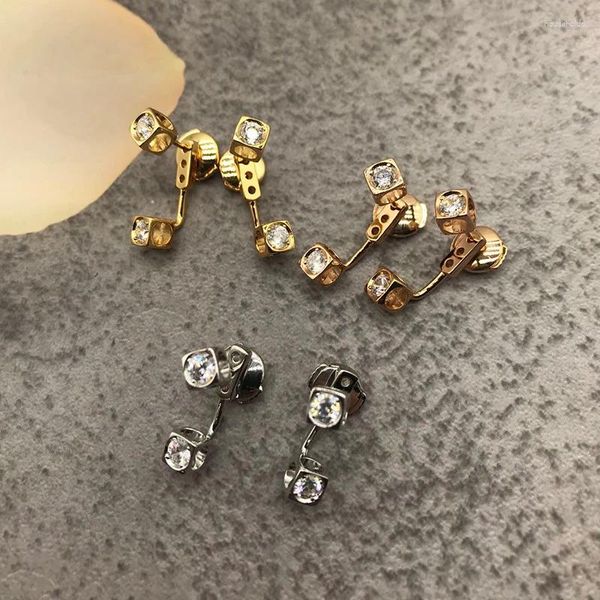 Orecchini pendenti di marca di lusso Dinh Van Cube Mono con diamanti adatti per accessori da festa quotidiani alla moda da donna