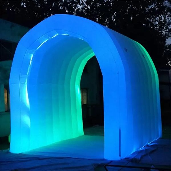 Tenda personalizada deslumbrante para o ar livre de túnel inflável de túnel inflável ao ar livre para entrada para a entrada de eventos de festas de casamento com entrada