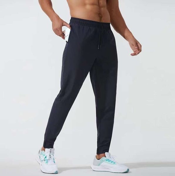 Lu Lu L Mens Pants Lululemens Kısa Yoga Kıyafet Jogger Sport Hızlı Kuru Çizme Spor Salonu Cepleri Swearpant Pantolonlar Sıradan Elastik Bel Fitness Moda Trendi Giysileri