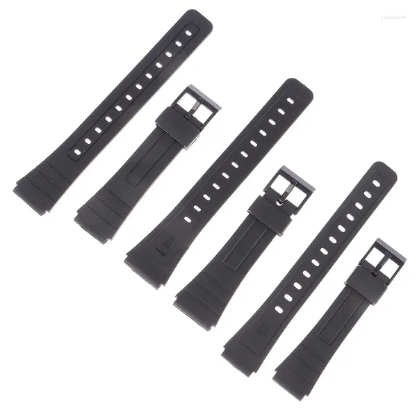Uhrenbänder Gummi 1 stücke Schwarz Band Ersatzband für F-91W 18mm Kunststoff Handgelenk Uhrenarmband mit Stiften Metallschnalle