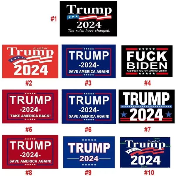 Bandeiras de jardim do presidente Donald Trump 3x5 pés 2024 Reeleito Bandeira Take America Back com ilhós de latão Banner patriótico de decoração interna ao ar livre2.1