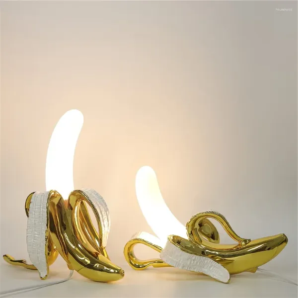 Lampade da terra Lampada da tavolo Italia Banana Scrivania Luci notturne Camera da letto a LED Comodino Soggiorno Apparecchi di illuminazione moderni per la casa in vetro