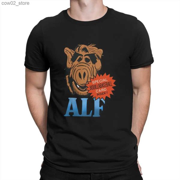 Мужские футболки Ретро ТВ Мужская футболка ALF The Animated Series Crewneck с коротким рукавом Футболка из 100% хлопка с юмором Идея подарка высшего качества Q240201