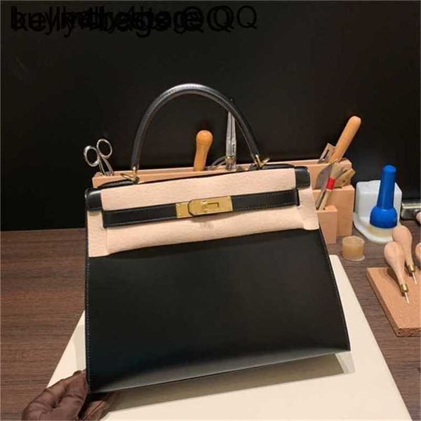 Designer saco caixa de couro genuíno designer bolsa handswen couro caixa de couro ao ar livre qualidade artesãos mão 28 original com ouro preto oi