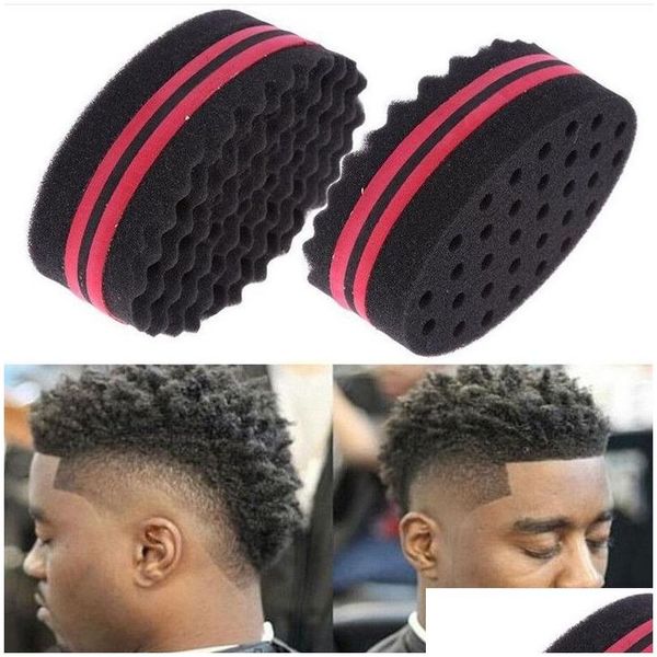 Escovas de cabelo Oval Double Sides Esponja Escova para Natural Afro Bobina Onda Dread Barber Styling Ferramenta Drop Delivery Produtos Cuidados DHDEC