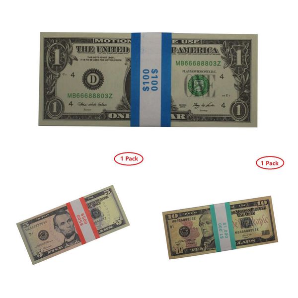 Film Prop banknote party Games 10 dollari Toy Currency False Money Children Gift 1 20 50 Euro Dollar Ticket231zughr3G3Z