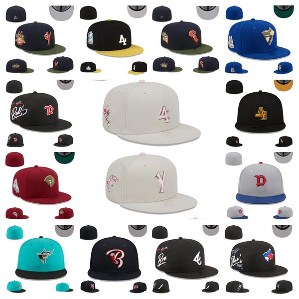 Cappelli aderenti per adulti Pronti per tutte le squadre Logo Snapback Cappello a palla piatta in cotone Designer Regolabile Ricamo Berretti piatti da basket Berretti sportivi all'aria aperta Berretto attivo