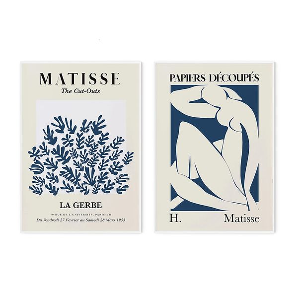 Linha abstrata figura matisse pintura decorativa lona arte da parede impressão cartaz escandinavo minimalista moderno sala de estar imagem 240127