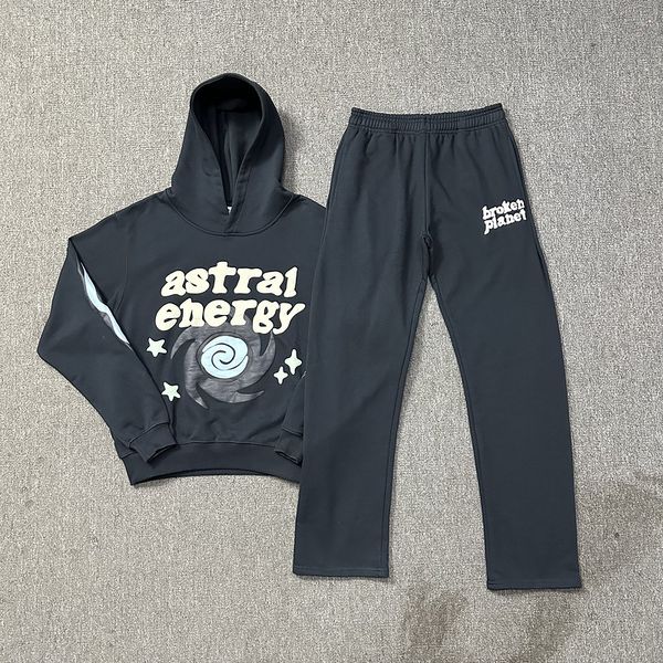 Mens Hoodies Kırık Gezegen Hoodie Köpük Graffiti Graffiti Mektup Kazak Hip Hop Harajuku Sweatshirtler Külot Kadınlar Uzun Kollu Takımlar