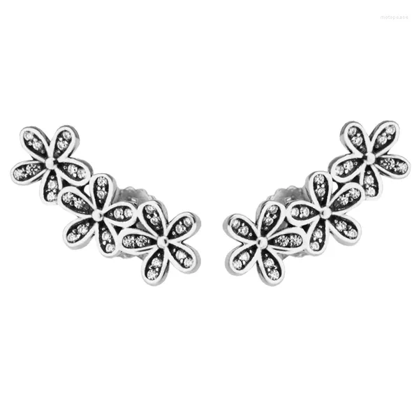 Ohrstecker Dazzling Daisies Earring 2024 Trend For Women Engagement Gift BrincoS 925 Sterling Silver Jewelry DIY Oorbellen Pendientes