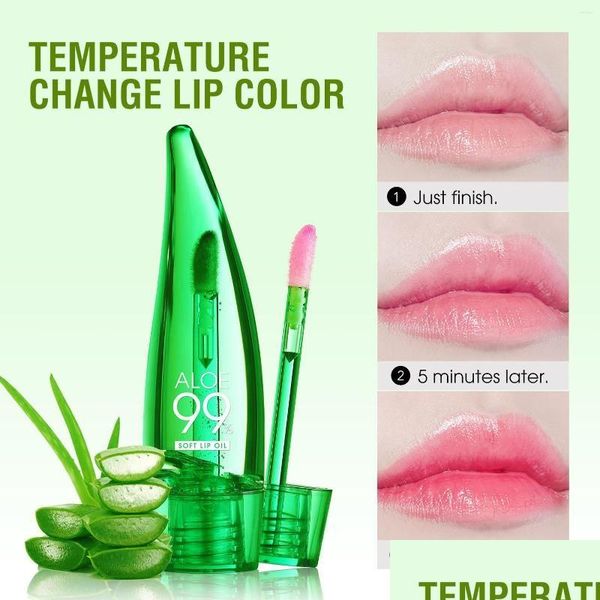 Lucidalabbra Olio di Aloe Vera Temperatura Effetto cambia colore Smalto idratante Rossetto liquido Trattamento donna Labbra secche Consegna a goccia Dhb9Z