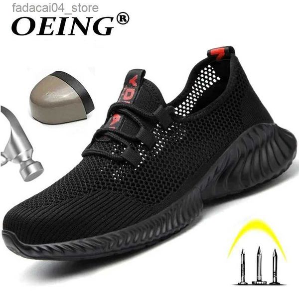 Roller Shoes Work Boots Breathable Safety Shoes Mens Lightweight Summer Anti-Smashing Piercing Work Sandals Protective Single Mesh Sneaker Q240201
