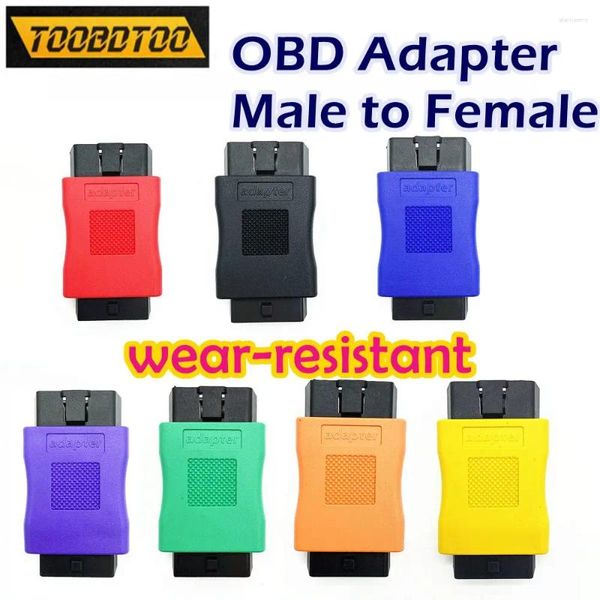 Adaptador de conexão universal para carro OBDII, resistente ao desgaste, conector de interface macho para fêmea, OBD automático de 16 pinos