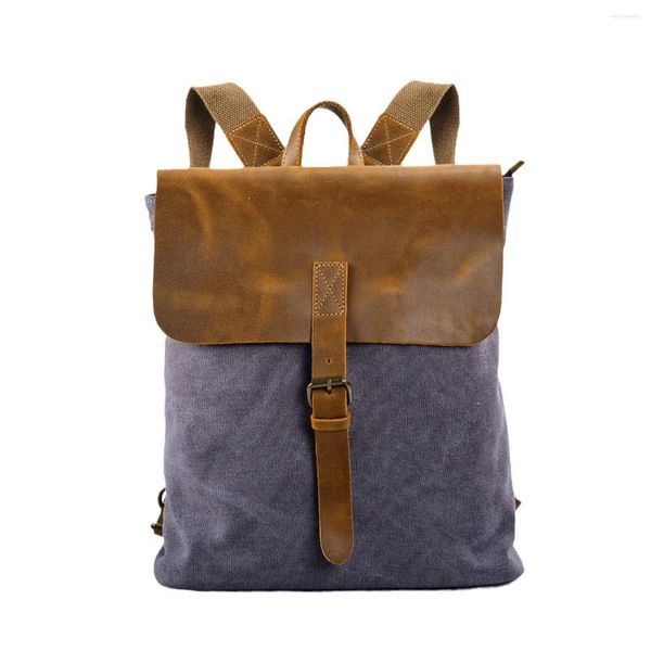 Sırt çantası m633 retro tuval sırt çantaları erkekler için boş zaman öğrencisi basit patchwork kadın çanta