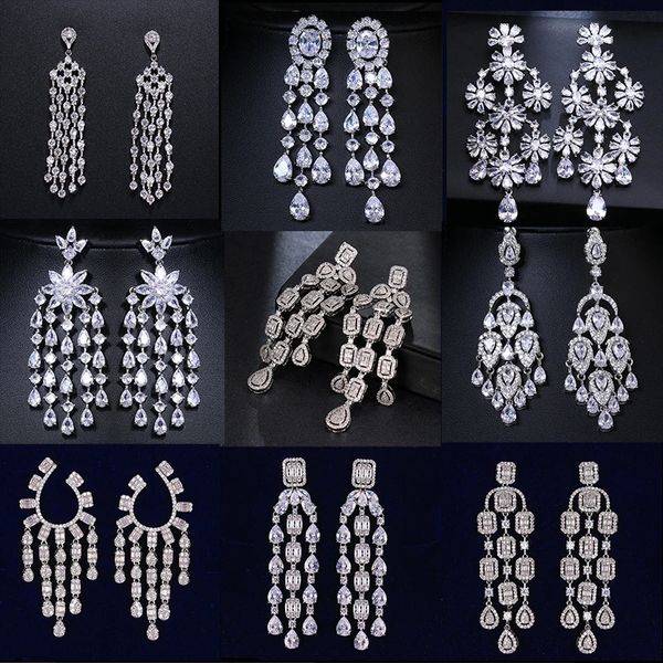 SUGO Tendenza estiva esagerata lusso zircone nappa orecchini pendenti per la sposa abito da sposa accessori gioielli 240131