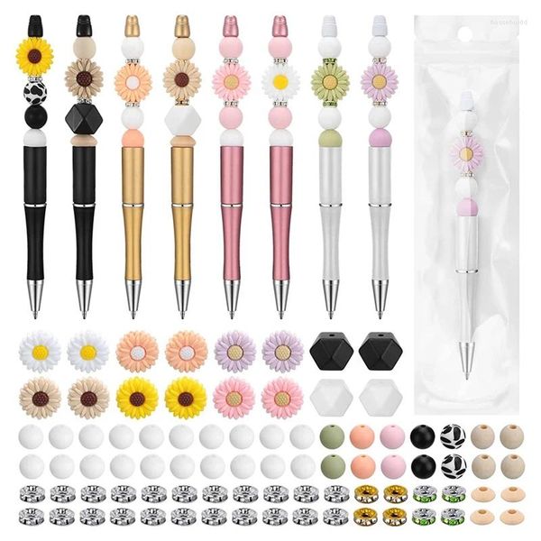 Perlenstifte, Perlen mit vielen mehrfarbigen Perlen, verschiedene Abstandshalter, DIY-Bastelsets, Gel-Tintenstift, Büro