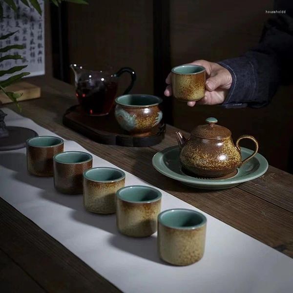 Наборы чайной посуды Деревянная серая глазурь Чайный сервиз кунг-фу Master Cup Доставка на дом