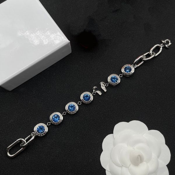 Brecelet Designer-Armband Luxus-Saphir-Armband Männer Frauen Modeschmuck Splitter-Charm-Armbänder Blaue Kristalle Top-Qualität Geschenk Glücksenergie