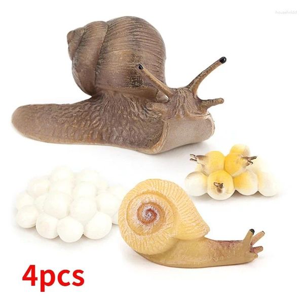 Estatuetas decorativas realista caracol ciclo de crescimento figura modelo animal vida de figuras em miniatura decoração do jardim coletor brinquedos educativos