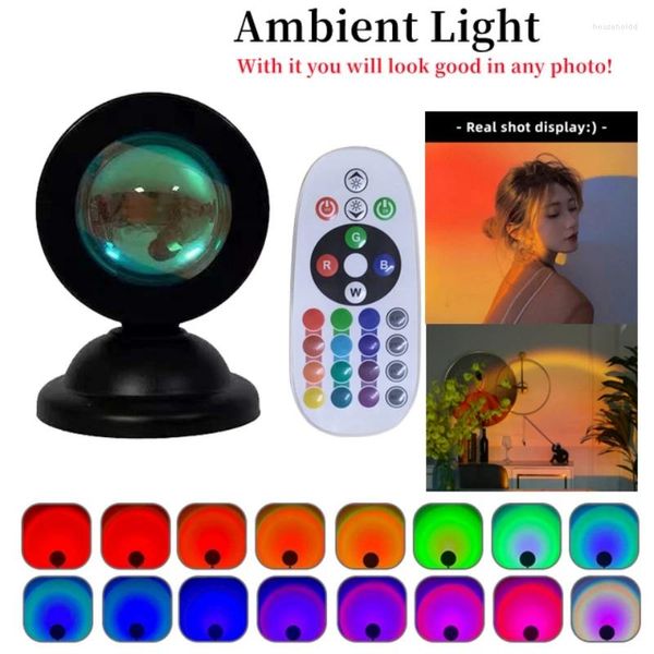 Nachtlichter RGB-Sonnenuntergang-Lichtnetz, rote Tischlampe, Projektion, Nachleuchten, Atmosphäre, Raumdekoration, Weihnachtsgeschenk