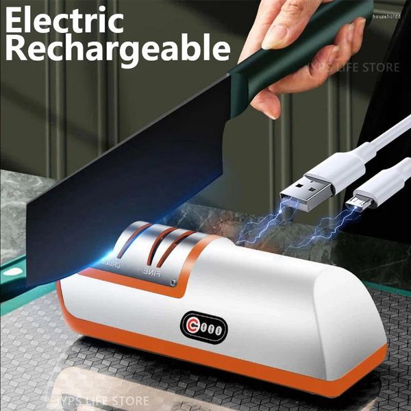 Другие аксессуары для ножей USB-электрическая точилка Автоматические регулируемые аккумуляторные ножи Точильный камень для ножниц Кухонная шлифовальная машина для инструментов