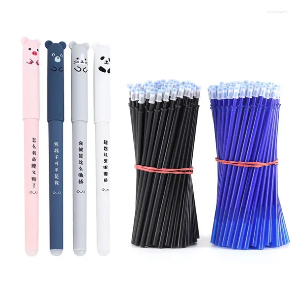 Cartoon-Tiere, niedliche Panda-Katzenstifte, löschbarer Stift, 0,38 mm Nachfüllstangen, Kawaii-Kugelschreiber zum Schreiben in der Schule, waschbarer Griff