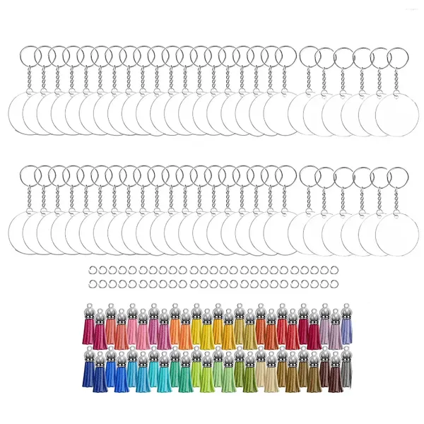 Chaveiros 300pcs Acrílico Keychain Blanks Clear Circles Discos Transparentes para Projeto de Artesanato DIY