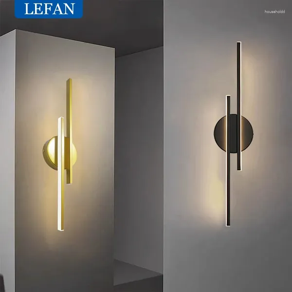 Lâmpada de parede moderna nórdica led lâmpadas simples luz acrílico interior quarto cabeceira sala estar decoração fundo