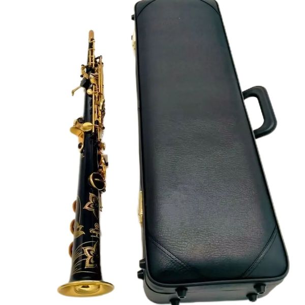 Yüksek kaliteli Japonya Markası YSS 82Z Siyah Soprano Saksafon Profesyonel Müzik Enstrümanı Saksında düz B düz saksafon ile leathe kasa aksesuar