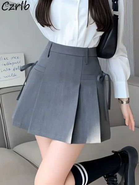 Röcke Bandage Röcke Frauen Chic Plissee Süße Koreanische Stil Sommer Mini Hohe Taille College Casual Vintage Zarte Mode Temperament YQ240201