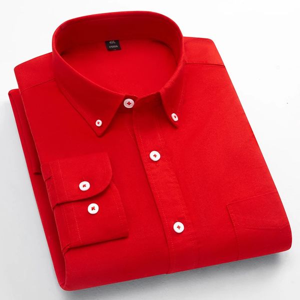 Oxford-Hemden für Herren, 100 % Baumwolle, einfarbig, modische Herrenmode, Kleidungstrends, koreanischer Stil, junge Langarm-Freizeithemden 240201