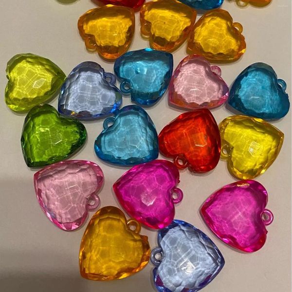 Decorazione del partito 20 pz/lotto Multicolor Appeso Cuore Ciondolo Lampadario di Diamanti Acrilico Perline di Cristallo Matrimonio A Casa FAI DA TE