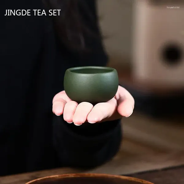 Çay Bardakları 50ml Antika Mor Kil Kupası El Yapımı Taşınabilir Küçük Kase Ev Kişisel Tek Çin Zisha Seti