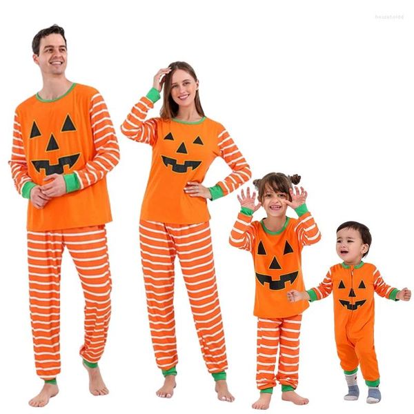 Женская пижама Happy Halloween Pjs, одинаковые пижамные комплекты для всей семьи, костюм для мамы, папы, детский комбинезон, повседневные свободные пижамы