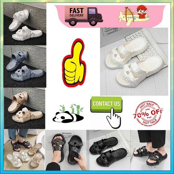 Casual Platform Skeleton Head Divertente Una parola Trascina pantofole sandali estivi uomo donna sandali arcobaleno morbido e spesso cuscino pantofola scivolo nuvola