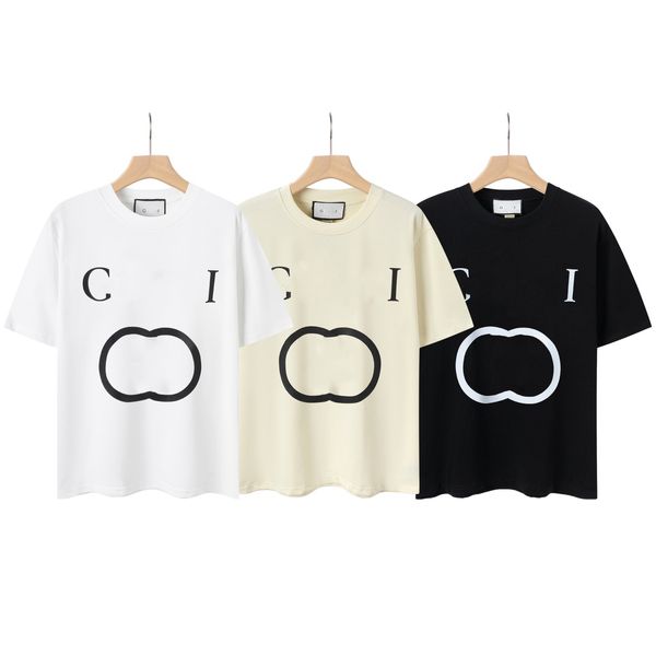 Tasarımcı Erkekler T-Shirt Klasik Mektuplar Logo Baskı Moda Basit Yaz Erkekler ve Kadınlar Pamuklu Günlük Gevşek Kısa Kollu Üstler