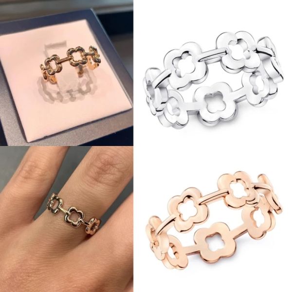 Anéis Bague Union Chance Argent Clover Ring 925 Silver French Luxury Paris Jóias diariamente Use presente por atacado frete grátis com logotipo