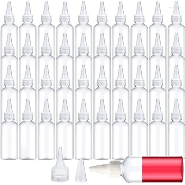 Bottiglie di stoccaggio 50 pezzi 10 ml/20 ml/30 ml/50 ml/100 ml Applicatore contagocce in plastica trasparente con tappo superiore twist per oli per capelli lozione liquido per trucco