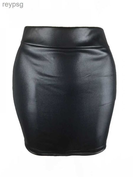 Röcke Sommer Bodycon Pu Mini Rock Frauen Kunstleder Solid Black Paket Hüfte Regelmäßige Taille Büro Dame Röcke Sexy Faldas mujer moda YQ240201