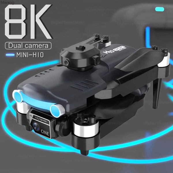 Drohnen Neue H10 Mini Drohne 4k Profesional 8K HD Kamera Hindernisvermeidung Luftaufnahmen Bürstenloser faltbarer Quadcopter Geschenk Spielzeug YQ240201