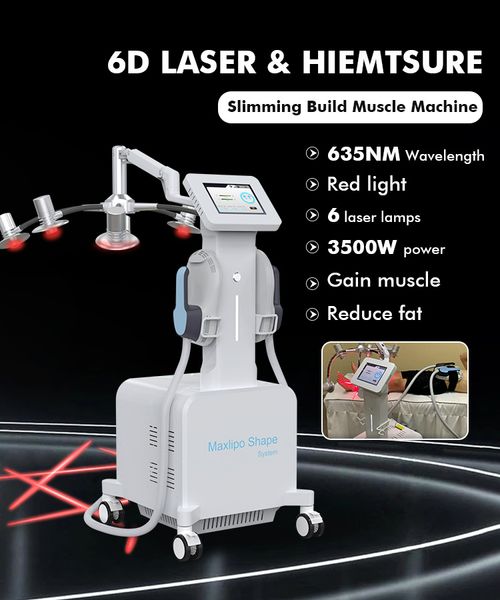 Prezzo di fabbrica Macchina per la rimozione del grasso Laser 6D 635nm Laser a diodi a luce rossa Riduzione laser Macchina per la forma del corpo Salone di bellezza